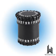 Leather Dice Cup: Runic Black